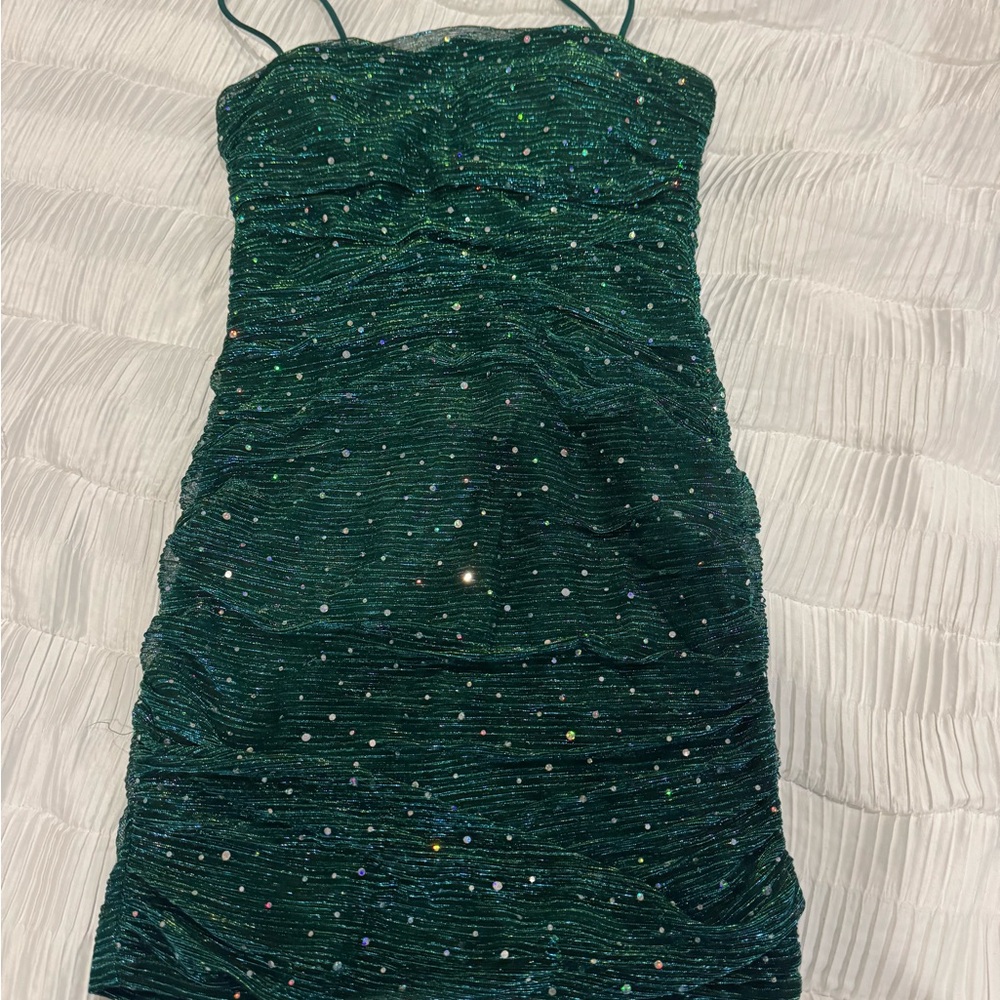 lulus sparkly mini dress green